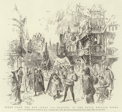 Escena de la nueva ópera La Basoche en la Royal English Opera de English School